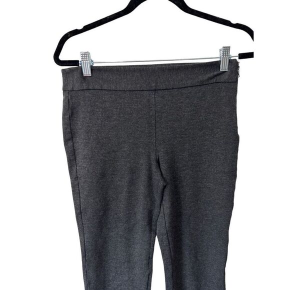 Saks Fifth Avenue Side Zip Nylon Blend Dark Gray Skinny Pants Business Size 4 - Picture 2 of 11
